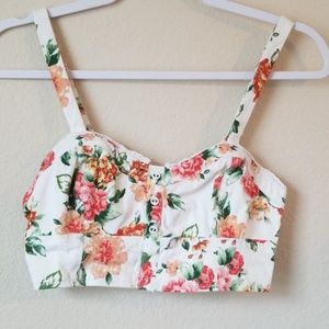 Kimchi Blue small cropped bra top floral